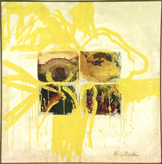Übermalung,  Stoffwechsel, 1977, 100 x 100 cm 